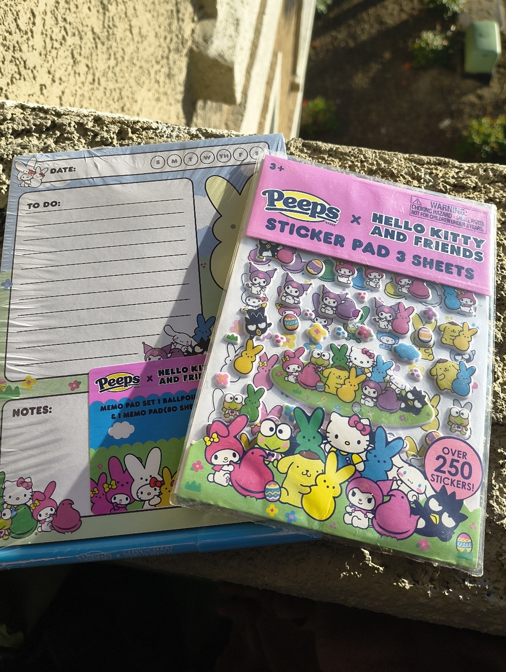 Hello Kitty x Peeps Stationery Memo Pad & Sticker Sheets Bundle NEW